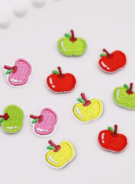 自粘贴】小苹果衣服装饰贴布贴花刺绣水果mini小款APPLE
