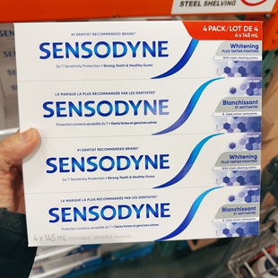 新包装 加拿大SENSODYNE舒适达专业牙膏美白针对敏感145ml*4支
