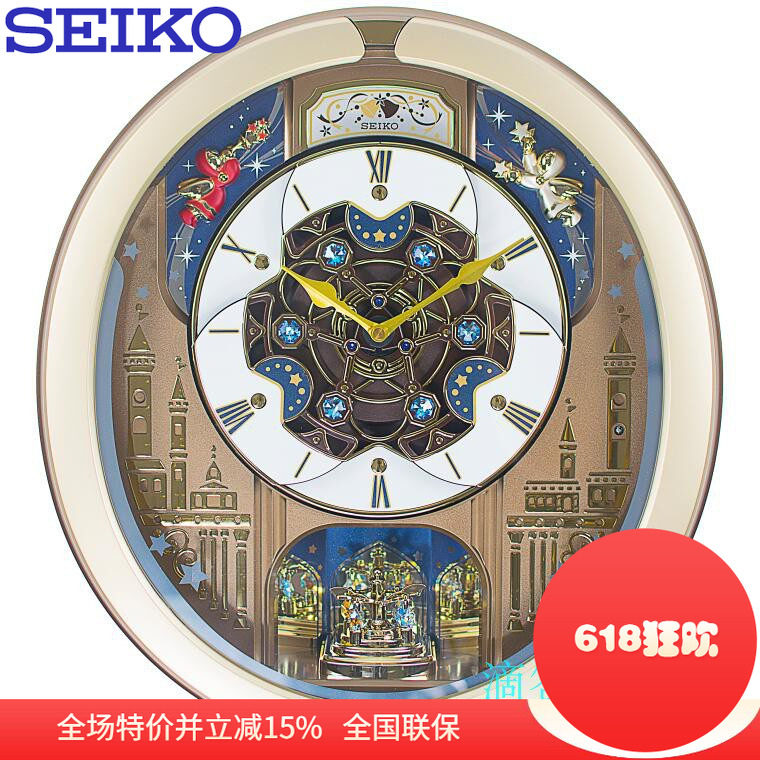 正品SEIKO日本精工欧式客厅艺术音乐报时装饰挂钟表QXM350/620