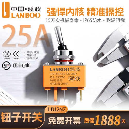 蓝波12NZ25A自复自锁钮子开关