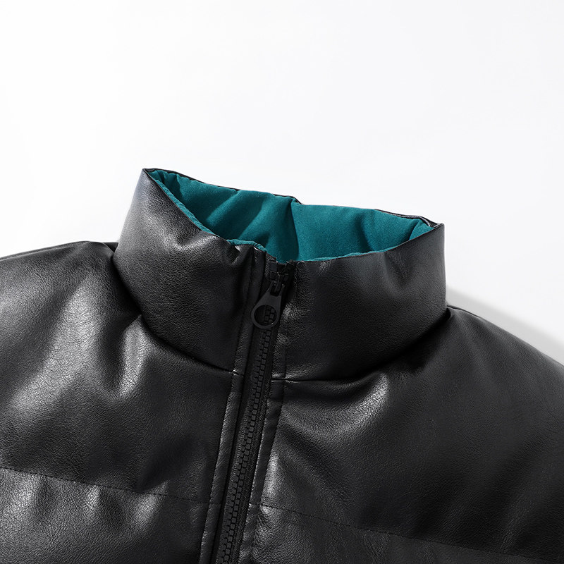美式立领面包服PU皮棉衣外套情侣潮牌冬季保暖宽松棉服MY2283P75,男装棉衣,星座1410（原1902A）