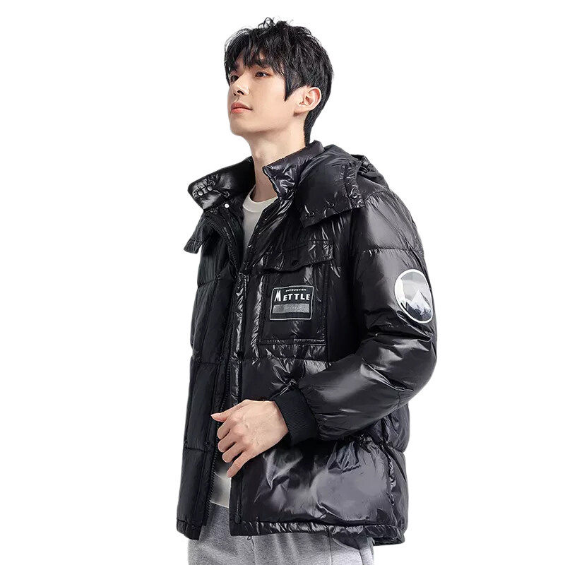 2021新款冬季保暖外套短款亮面情侣时尚潮白鸭绒羽绒服YR3333P140,男装羽绒服,星座1410（原1902A）