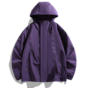 春秋户外运动冲锋衣薄男女情侣防水防风登山服工装夹克JK8008P40