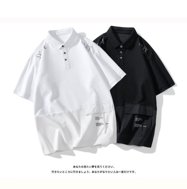夏季冰丝珠地棉冰丝T恤男Polo衫上衣公版拼接翻领上衣PL217P45,男装Polo衫,星座1410（原1902A）