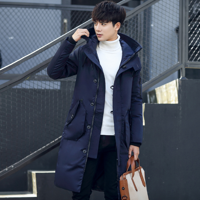 白鸭绒羽绒服男冬季韩版男士加厚中长款冬装衣服青年外套YR65P95，男装羽绒服，星座1902A（原星座1216）