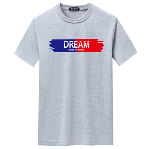 夏季男士短袖t恤青春宽松CVC60%棉新款男装DT3249-蓝红DREAM-P15图片