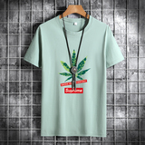 夏季男士短袖t恤潮流潮牌纯棉衣服2021新款DT4292-SUP绿叶-P15，男装T恤，星座1410（原1902A）