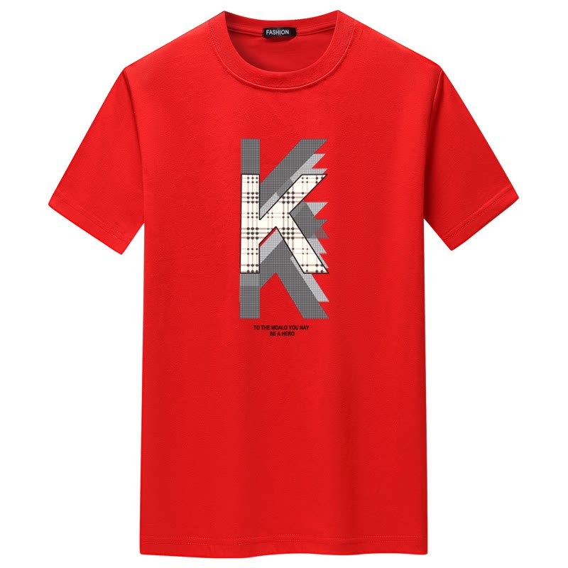 夏季短袖t恤潮流宽松CVC60%棉衣服新款男装DT3454-KKK,男装T恤,星座1410（原1902A）