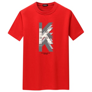 夏季短袖t恤潮流宽松CVC60%棉衣服新款男装DT3454-KKK图片
