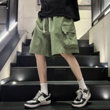 夏季2026新款工装机能短裤男宽松直筒五分裤重工运动中裤DK610P35，男装牛仔裤，星座1410（原1902A）