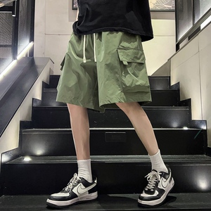夏季2026新款工装机能短裤男宽松直筒五分裤重工运动中裤DK610P35图片