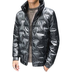 2021白鸭绒羽绒服男装抗寒流行亮面短款外套潮羽绒服男 YR9821P85图片