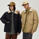 冬季羽绒服男短款羊羔绒翻领外套男士运动保暖防寒上衣YR1308P110，男装羽绒服，星座1410（原1902A）