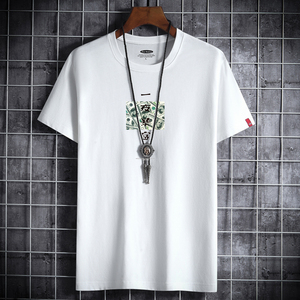 夏季男士短袖t恤潮流潮宽松纯棉衣服新款男装DT2047-一夜暴富-P15图片