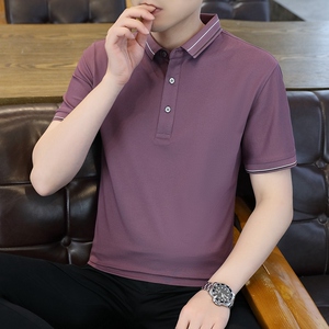 男士POLO衫春夏纯色简约公版商务短袖棉质上衣T恤衫二开PL3396P40图片
