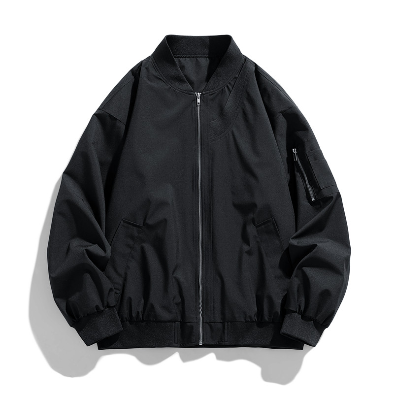 春秋季飞行服外套男美式复古宽松棒球领拼罗纹女飞行服夹克J88P67,男装夹克,星座1410（原1902A）