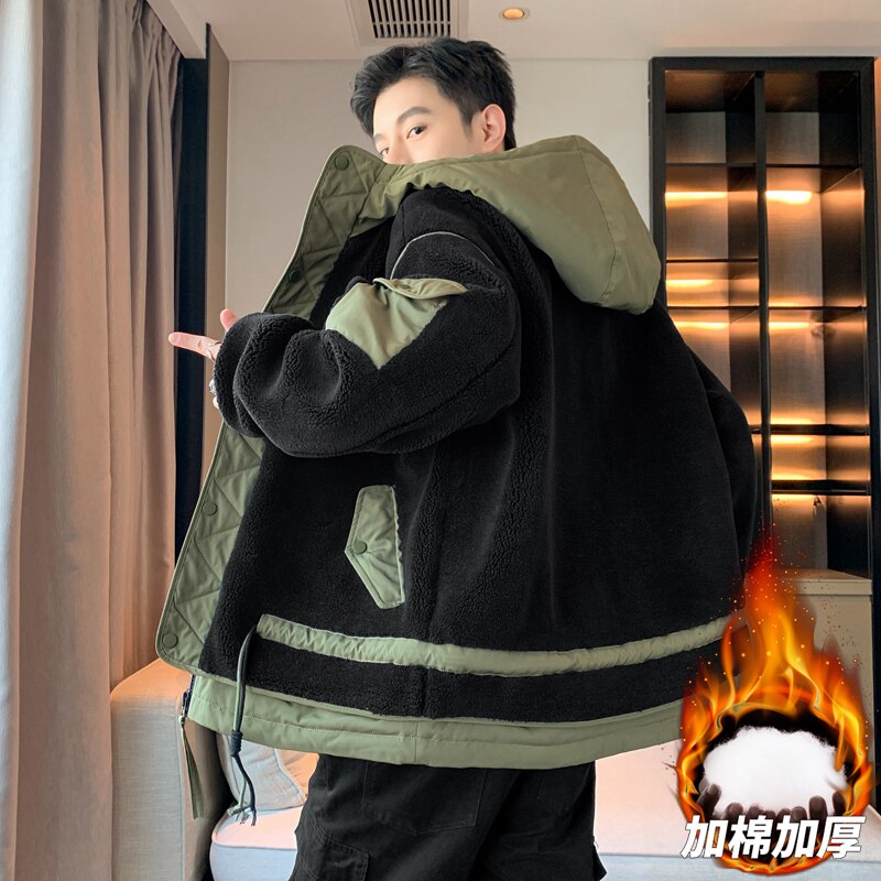 羊羔毛棉服男女冬季防风加绒加厚棉衣情侣加厚棉袄外套 M21-P110图片