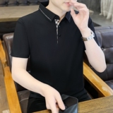 夏季POLO衫冰丝无痕商务休闲精致格薄款简约上衣T恤衫PL2662P42，男装Polo衫，星座1410（原1902A）