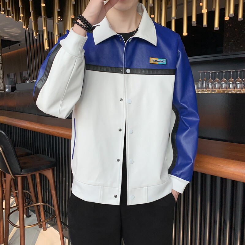 新品男士PU皮衣软皮男士春秋潮时尚百搭皮衣夹克男装外套JK270P83图片