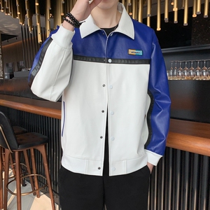 新品男士PU皮衣软皮男士春秋潮时尚百搭皮衣夹克男装外套JK270P83图片