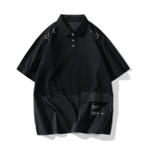 夏季冰丝珠地棉冰丝T恤男Polo衫上衣公版拼接翻领上衣PL217P45，男装Polo衫，星座1410（原1902A）