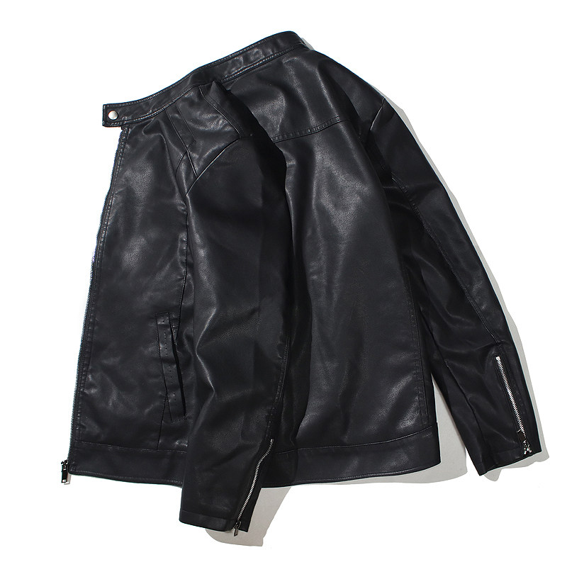 跨境外贸男士外套春秋款皮衣夹克男装PU皮机车服立领皮衣PY603P65,男装夹克,星座1410（原1902A）
