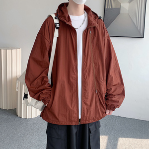 防晒衣男夏季冰丝薄外套学生港风防晒服大码超薄透气皮肤衣F03P48图片