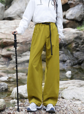 户外冲锋软壳裤男女秋冬季薄款防风防水工装三防滑雪裤 K1375P65