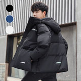 秋冬流行休闲加厚连帽羽绒服男士短款外穿白鸭绒上衣男YR7067P70，男装羽绒服，星座1410（原1902A）