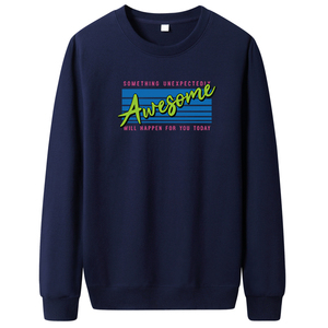 秋卫衣男圆领韩版嘻哈运动外套港风休闲上衣 WY7942-AWESOME-P30图片