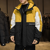 2024新款羽绒服男士短款潮流拼接时尚帅气加厚保暖外套YR7059P70，男装羽绒服，星座1410（原1902A）