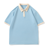 男夏季宽松服潮牌港风双珠地短袖T恤翻领POLO衫PL2369P38，男装Polo衫，星座1410（原1902A）
