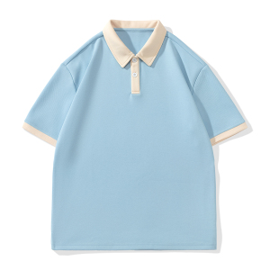 男夏季宽松服潮牌港风双珠地短袖T恤翻领POLO衫 PL2369P38图片