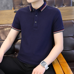 男POLO衫春夏秋翻领短袖新款潮男高档T恤纯色商务休闲PL6617P40图片