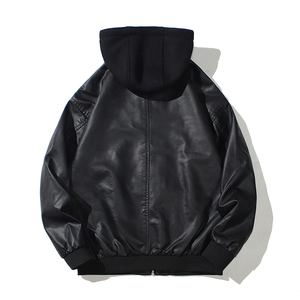 跨境外贸男士外套春秋皮衣飞行夹克男装PU皮机车服皮衣PY906-1P90图片