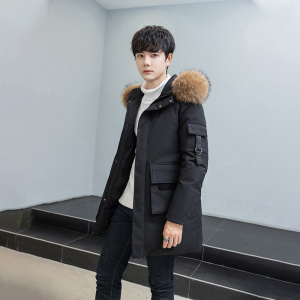 2021新款男士中长款羽绒服冬装外套男加厚户外羽绒服 P160图片