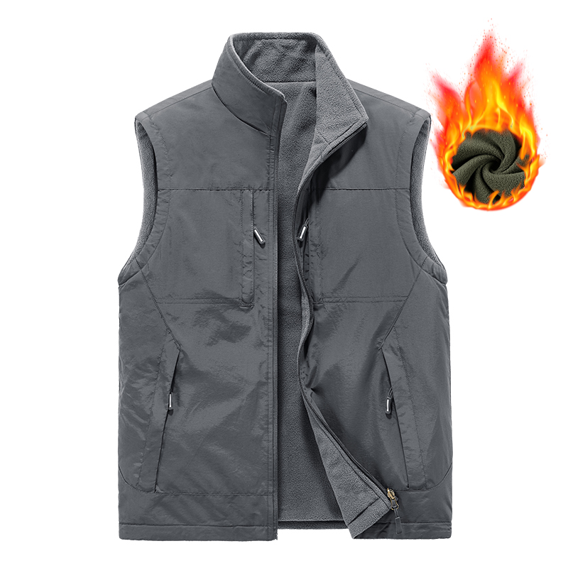 跨境秋冬双面穿马甲男女户外背心摇粒绒坎肩加绒马夹 MJ2326A-P60