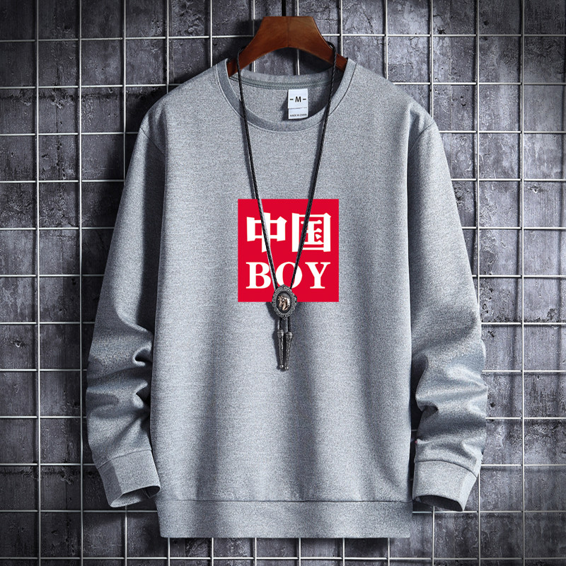 秋卫衣男圆领韩版嘻哈运动外套ins港风上衣潮WY9341-中国BOY-P25图片