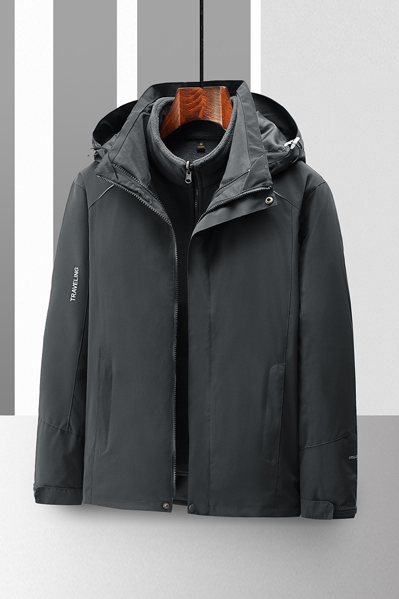 户外冲锋衣男女三合一两件套防风防水透气情侣款登山服CF1855P90,男装夹克,星座1410（原1902A）