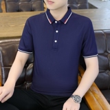 男士POLO衫春夏纯色简约公版上衣商务短袖T恤衫薄款二开PL3385P25，男装Polo衫，星座1410（原1902A）