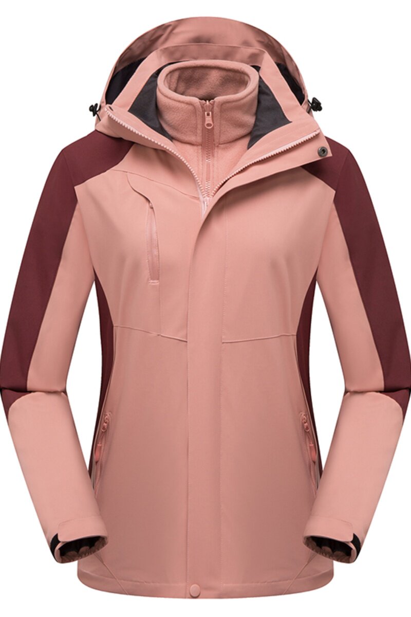 冲锋衣女款潮流百搭三合一新款拼色外套防风防水登山服CF2066P125,男装夹克,星座1410（原1902A）