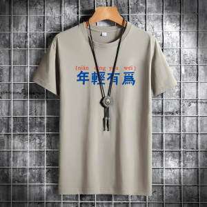 夏季男士短袖t恤潮流潮宽松纯棉衣服2021新款DT4793-年轻有为-P15图片