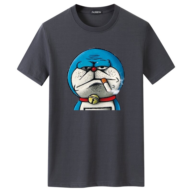 夏季男短袖t恤潮流宽松CVC60%棉衣服新款男装DT3163-抽烟猫-P15,男装T恤,星座1410（原1902A）