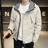 夹克外套男士春秋季薄款上衣连帽工装潮牌工装夹克男装JK9151P100，男装夹克，星座1410（原1902A）