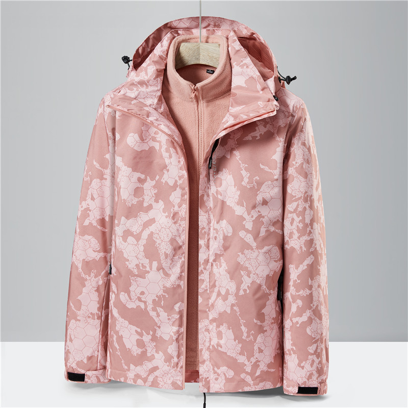 情侣软壳迷彩三合一冲锋衣登山服男女同款防水户外外套CF6299P105,男装夹克,星座1410（原1902A）