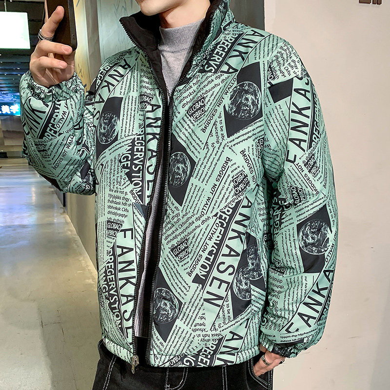 新款棉衣厂家直销双面穿立领棉衣潮宽松情侣百搭休闲棉服MY986P65,男装棉衣,星座1410（原1902A）
