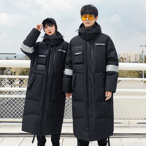 冬季情侣装羽绒服男2021新款潮流韩版加长款过膝外套 YR097P150图片