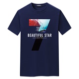 夏季男短袖t恤青春宽松CVC60%棉衣服新款男装DT3153-星空7-P15，男装T恤，星座1410（原1902A）