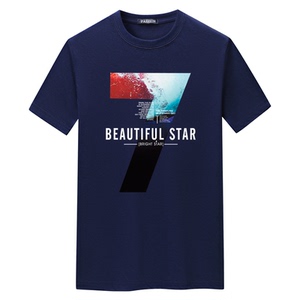 夏季男短袖t恤青春宽松CVC60%棉衣服新款男装DT3153-星空7-P15图片