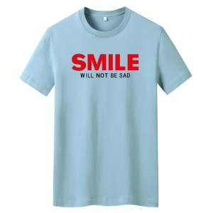 夏季男士短袖t恤潮流潮牌宽松纯棉衣服2021新DT4759-红SMILE-P15图片